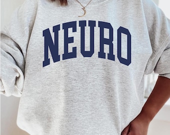 Sudadera de enfermera neurológica: cuello redondo de neurología, suéter para amantes del cerebro