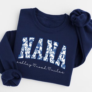Personalized Grandma Sweatshirt with Kids Names | Custom Nana Mimi Gigi Gift | Mothers Day Birthday Gift for Grandma | Family Name Sweater