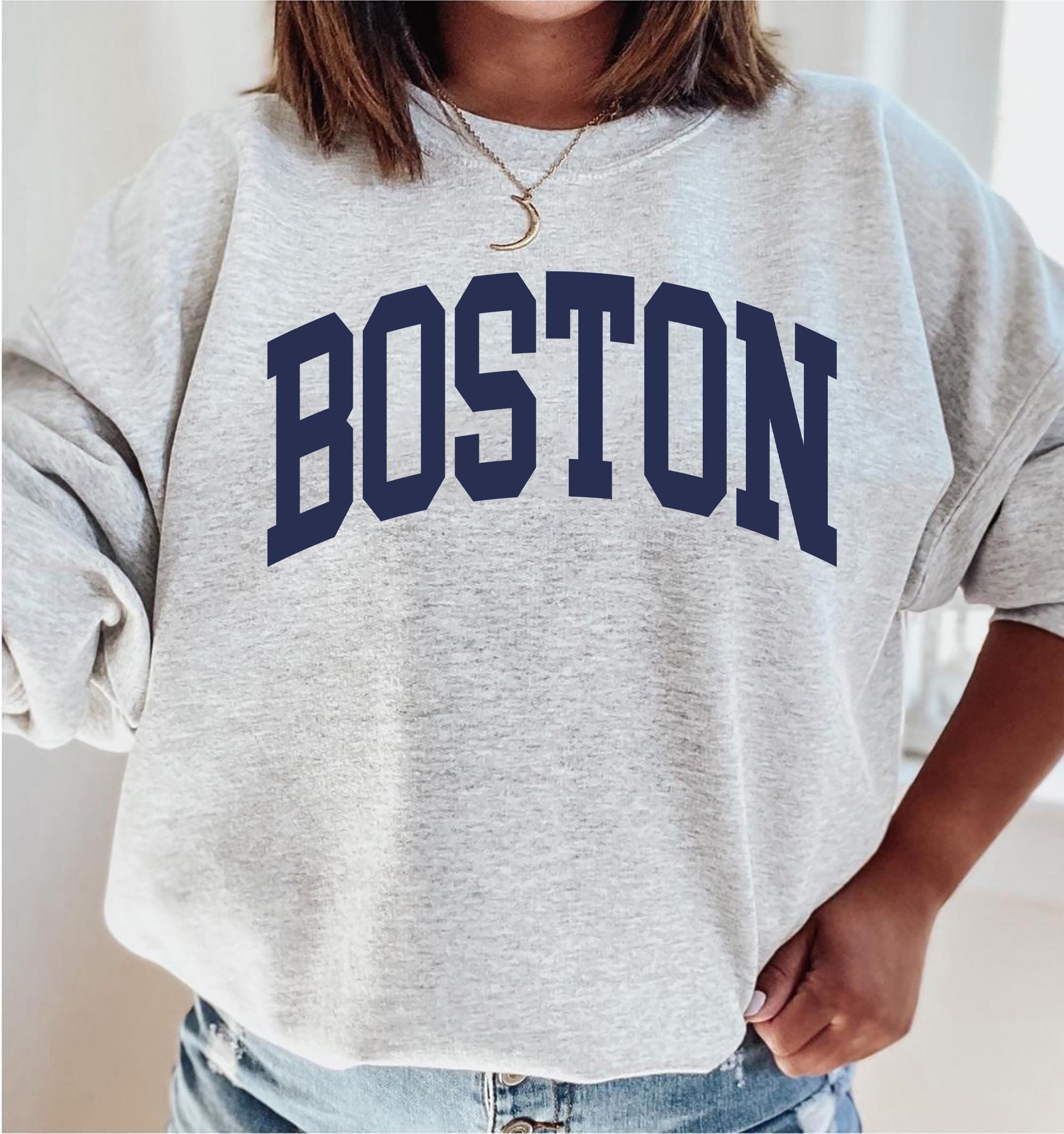 Boston Sweatshirt, Navy Blue Boston, Vintage Sweatshirt