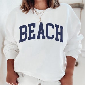 Beach sweatshirt, summer sweater, beach crewneck, Beach Pullover, East Coast, Summer sweatshirt, beach shirt, vacation shirts White