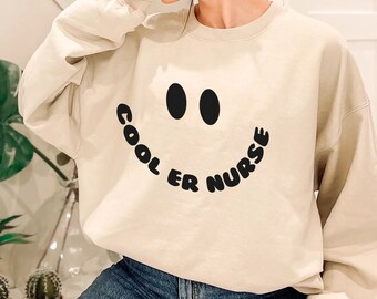 Cool ER Nurse Sweatshirt Emergency Nurse Sweatshirt Gift ED Nursing Shirt T-shirt Shirts Emergency RN Hoodie Gift for Nurse Grad Gift