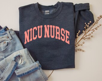 Felpa infermiera NICU - regalo per infermiera di terapia intensiva neonatale, neonato RN Trauma Pediatric Shirt Grad Peds Nurse, Nicu Nurse Christmas