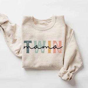 Twin Mom Sweatshirt, Twin Mama Sweatshirt, Baby Shower Gift, New Mom Gift, Gift For Mom, First Time Twin Mama Crewneck