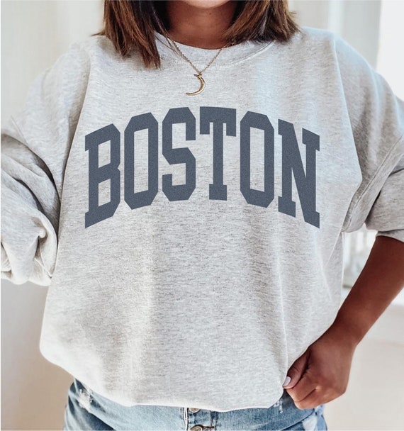Boston Sweatshirt,Faded Vintage Sweatshirt Crewneck Varsity Style Cozy Trendy Boston gift Unisex Boston Sweatshirt