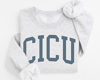 CICU Sweatshirt, Ästhetischer Herz-ICU Rundhalsausschnitt, Vintage Cardiac Care Collegiate Pullover, Varsity ICU Nurse Sweater, Herz Krankenschwester Geschenk