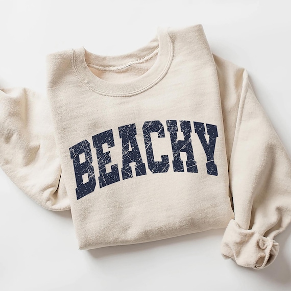 Beachy Sweatshirt, Beach Sweatshirt, Summer Sweatshirt, Gift for Beach Lover, Beach Pullover, Women's Sweatshirt, Beach Vacation Shirt