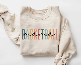 Sweat-shirt de basket-ball pour maman, chemise de basketball personnalisée, sweat à capuche de basketball Game Day, sweat-shirt de basketball avec nom et numéro