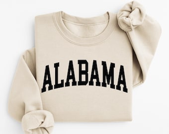 Alabama Sweatshirt Ästhetischer Varsity Style Rundhalsausschnitt Niedliches Gemütliches Retro Style Alabama Sweatshirt Alabama Unisex Rundhalsausschnitt