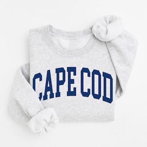 Sudadera Cape Cod, sudadera de cuello redondo estilo costero de Massachusetts, jersey universitario de Nueva Inglaterra, regalo de recuerdo de Cape Cod, suéter unisex de playa del Atlántico