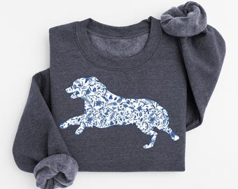 Felpa Toile de Jouy Australian Shepherd - Girocollo retrò Aussie Dog Mama
