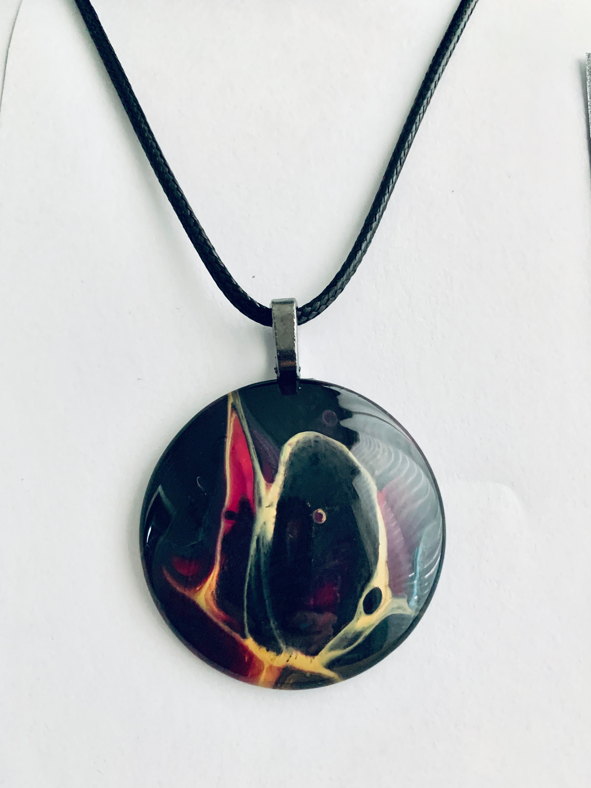 RHD acrylic pour jewelry acrylic pour necklace pendant Etsy