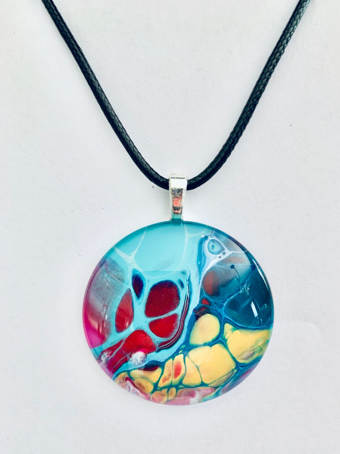 RHD acrylic pour jewelry acrylic pour necklace pendant Etsy
