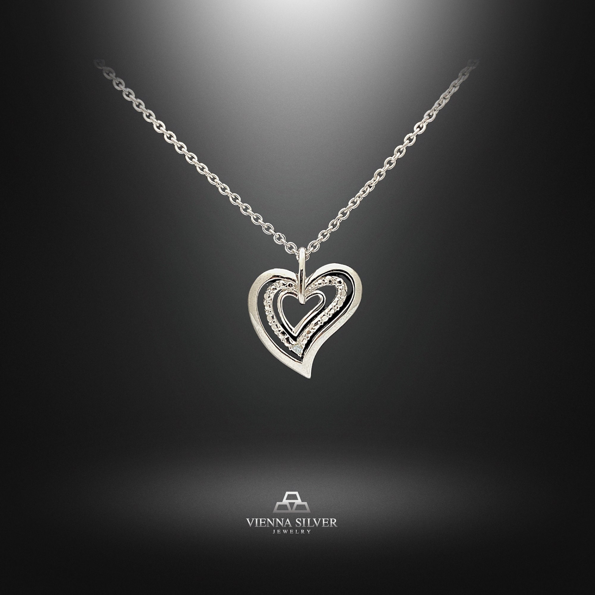 Beautiful Sterling silver 925 sterling Sterling Silver Rhodium Diam Accent Heart Pendant Beautiful Sterling silver 925 sterling Sterling Silver Rhodium Diam Accent Heart Pendant
