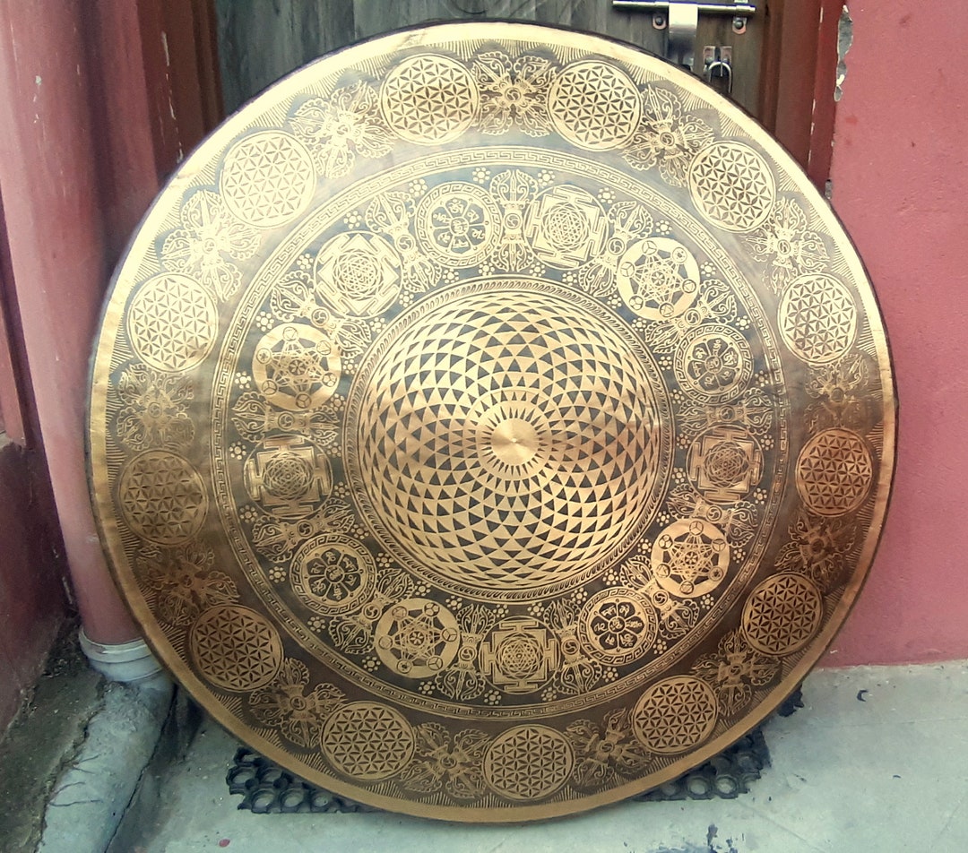 Large Flower of Life Gong-extra Large Gong-large Handmade Gong-sound ...