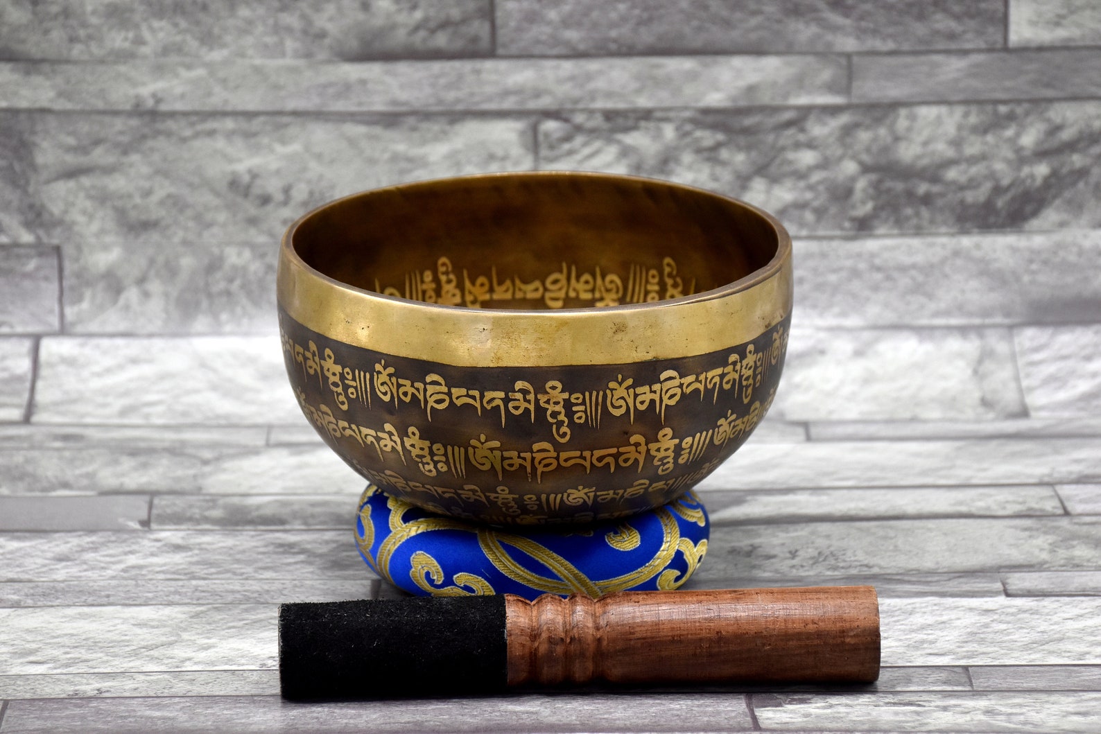 6 Inch Mantra Etched Singing Bowl for Tibetan Music Healing Etsy