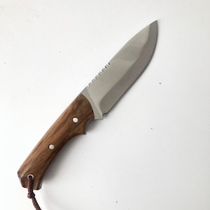 Cuchillo de caza hecho a mano-Cuchillo Bushcraft-Cuchillos con mango de madera-Cuchillos tácticos de hoja fija-Cuchillo personalizado para regalo-Regalo de San Valentín para hombres
