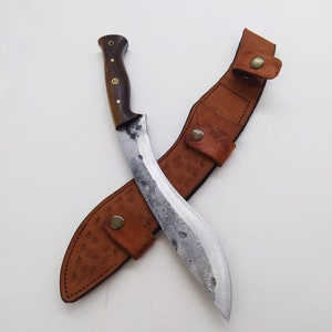 13.77 &quot; Kukri Knife Gurkha Issue Khukuri Nepal Forged Steel Hunting Knife with Sheath Engraved Machete Heavy Duty Survival Gifts For Hunters
