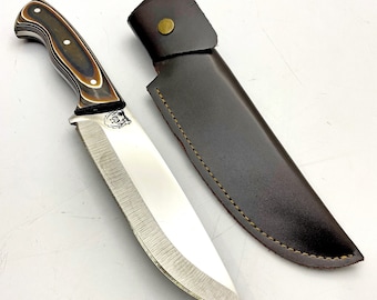 Handmade 4034 Stainless Steel Hunting Knife with Leather Sheath
