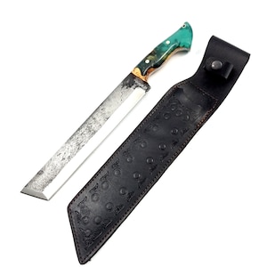 Custom Hand Forged Big Tanto Knife, Handmade Machete Knife, Seax Knife, Personalized Knife, Csgo Knife, Jungle Knife, Custom Gifts For Men
