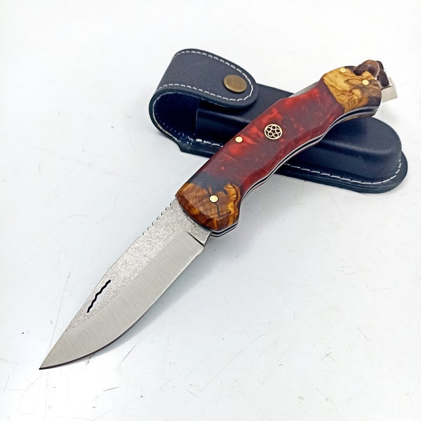 Epoxy Handle Custom Engraved Folding Knive , Personalizable Pocket Knife , Groomsmen Knive Set , Tactical Knive , Custom Gifts For Men