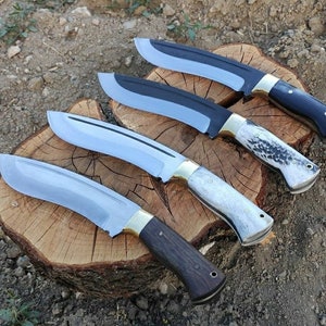 Cuchillo Kukri de acero forjado hecho a mano, cuchillo especial personalizado, Kukri especial o nepalí, regalo de padrinos de boda para ella, cuchillo personalizado, herramientas para acampar