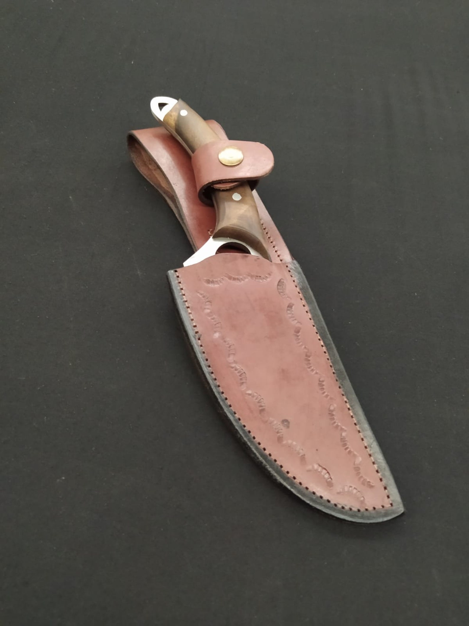 Walnut handle knife with cover sheath meat cleaver knife Etsy