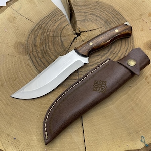 Handmade Personalized Hunting Knive With Sheath Engraved Knives Groomsmen Gifts for Men Anniversary Gift for Him Birthday Gift for Boyfriend