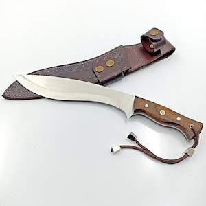 Handmade Stainless Steel Kukri Knife Gurkha Khukuri Full Tang Blade Custom Gift for Men Camping Knife Groomsman Gifts Engraving Hunter Gift