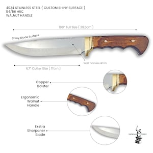 Handmade 4116 steel Hunting Knife , Tactical Fixed Knife , Xmas Gift Men , Handmade knife , Gift for Him , Full Tang Blade , Christmas gifts
