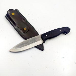 Handmade Bushcraft Knife: Engraved 4116 Steel Blade, Werzalite Handle