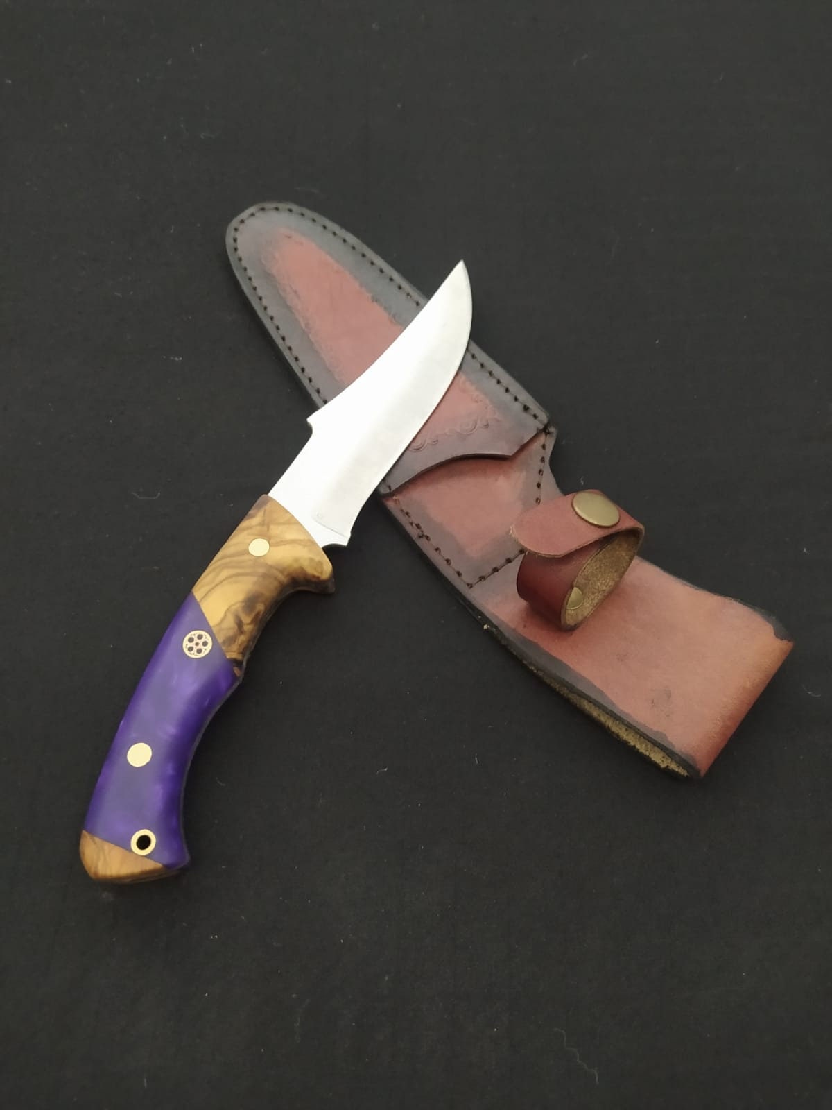 Epoxy handle hunting knife bushcraft knife gift for husband Etsy
