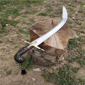 Real Handmade İslamic Sword , Long Sword , Custom Handmade Sword , Ottoman Sword , Historial Medieval Sword , Tempered with Leather Scabbard