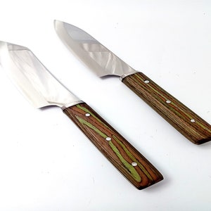 2pcs Handmade Wooden Handle Chef Knives Personalized Gifts For Men Custom Gifts For Chef&#39;s Gift For Him Kitchen Knife Engraved Knife Santoku