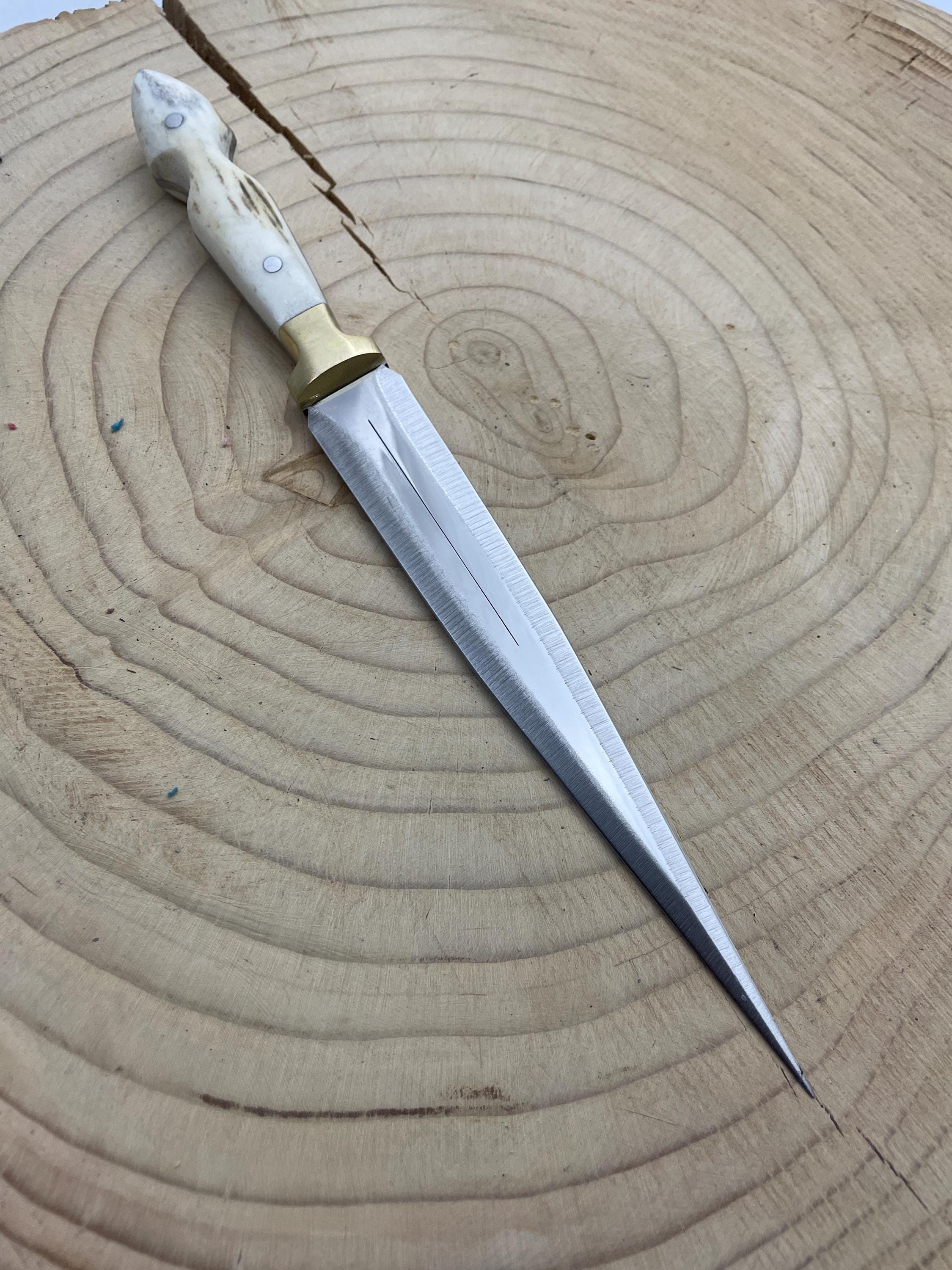 手作りの鹿の角のダガーナイフ（鞘付き）Athameナイフ。彼氏や花婿の