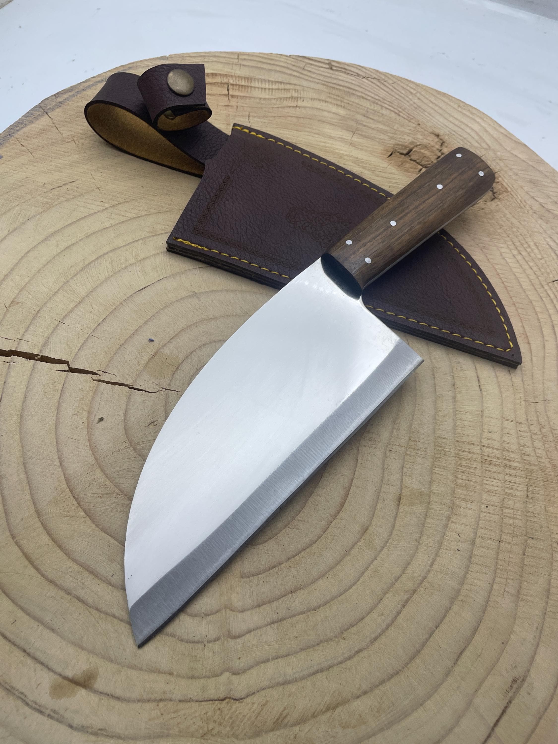 Handmade Serbian Chef Knife: Stainless Steel Almazan Cleaver with