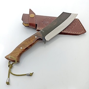 Handmade Tanto Knife , German Steel Knife With Case , Personalized Gift Knife For Men , Knives Engraving , Groomsmen Gift , Gift For Him