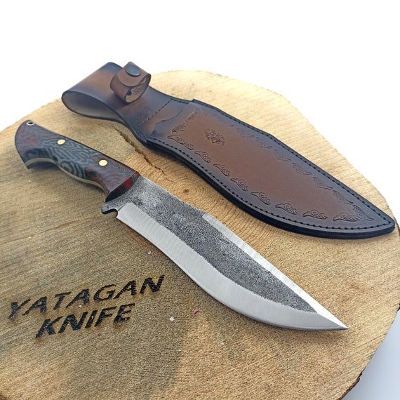 Cuchillo de caza hecho a mano de acero al carbono 5160, cuchillo Bowie  grande de acero forjado, cuchillo de machete, cuchillo de padrino, regalos  personalizados para hombres, cuchillos para hombres -  México