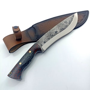 Handmade Forged Steel Kukri Knife with Leather Sheath , Personalized Groomsmen Knife , Machete Kukri , Wediing Gift , Custom Engraved Knife
