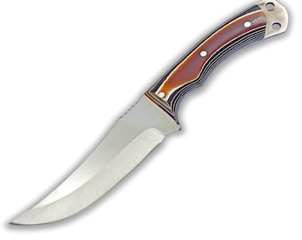 Handgefertigtes Jagdmesser mit Lederscheide, Geschenk mit Gravur
