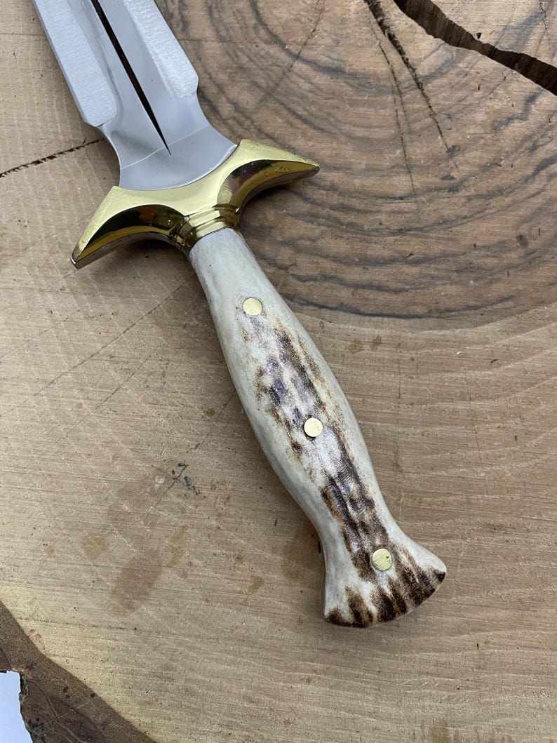 Custom Engraved Dagger Knife: Walnut Handle, Stainless Steel Blade, Leather Sheath image 9