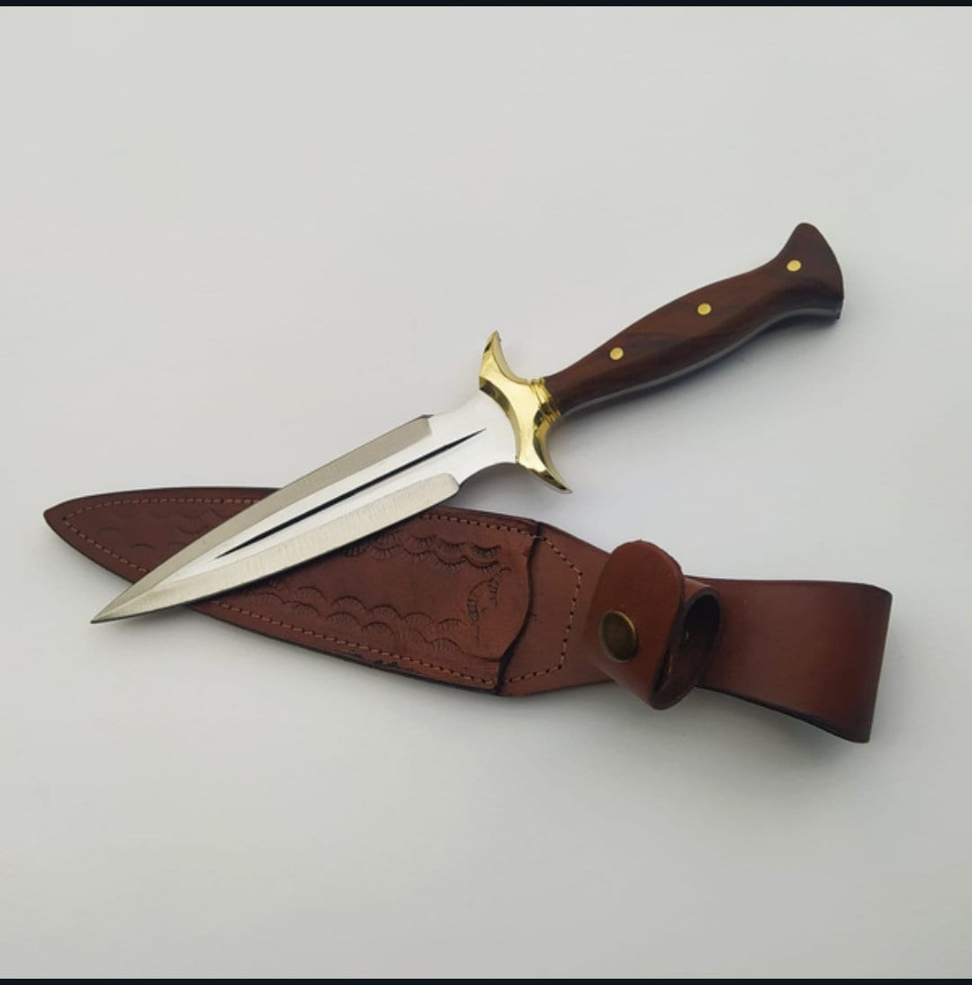 Handmade Fairbairn Syke Dagger Knife Custom Hunting Knife Custom Camping Knive Walnut Wood Bushcraft Knife Athame Knife Custom Gifts for Men