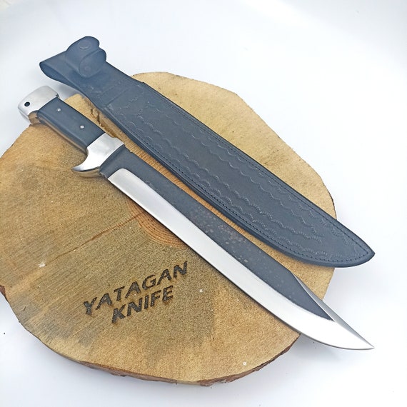 Handmade Big Bowie Knife With Leather Caseknives Etsy