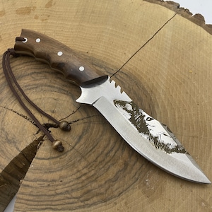 10.62&quot; Full Tang Blade Hunting Knife With Leather Sheath Groomsmen Knives Survival Knive Custom Engraved Knife Gifts For Men Camping Gift