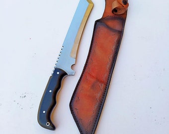Handcraft Werzalit Handle Machete Knife, Full Tang Blade, Leather Case