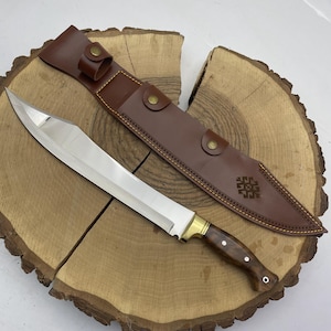 Handmade Machete Knife With Leather Sheath Hunting Gifts For Boyfriend Full Tang Machete For Bushcraft Outdoor Camping Survival Gift For Man