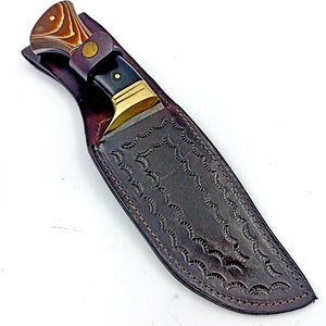 Full Tang Blade Forged Steel Bowie Knife With Leather Case , Handmade ...