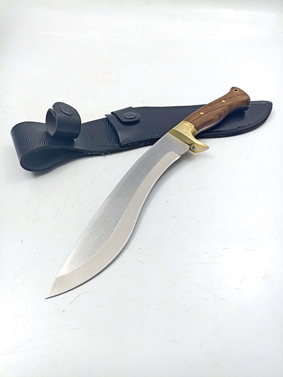Custom Engraved Kukri Knife: Full Tang Tactical Fixed Blade with Walnut Grip