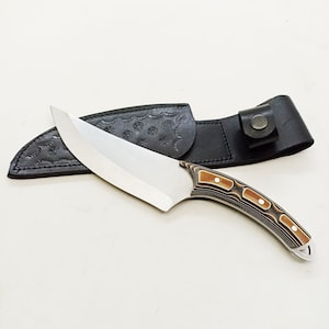 Handmade Cleaver Kitchen Knife With Sheath Personalized Steak Knife Pizza Knife Custom Engraved Knife Kitchen Knife Viking Knife Unique Gift