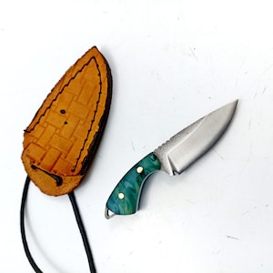 Handmade Necklace Knife and Sheath, Pendant Knife, Hunting Gifts For Men, Survival Kit, Groomsmen Proposal, Camping Gift For Men, Gift Knife