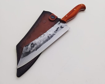 Personalized Handmade Bushcraft Knife: 5160 Carbon Steel, Leather Case